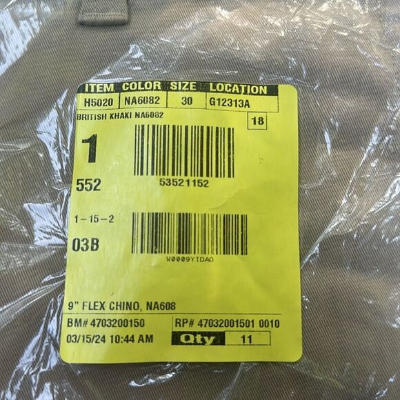 J. Crew 9" flex chino short in British khaki size 30 NWT in Packaging - Picture 4 of 4